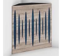 Set di 2 Trappole acustiche per bassi con tessuto vellutato per il montaggio nell’angolo del soffitto | Trattamento per studi di registrazione | 50x50x15cm | [PULSE-15 Sonoma | Blu]
