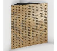 Set di 2 Trappole acustiche per bassi con tessuto vellutato per il montaggio nell’angolo del soffitto | Trattamento per studi di registrazione | 50x50x15cm | [UNIVERSE-15 Rovere | Grigio]