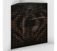 Set di 2 Trappole acustiche per bassi con tessuto vellutato per il montaggio nell’angolo del soffitto | Trattamento per studi di registrazione | 50x50x15cm | [UNIVERSE-15 Plastica nera | Dorato]