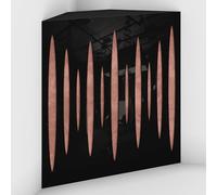 Set di 2 Trappole acustiche per bassi con tessuto vellutato per il montaggio nell’angolo del soffitto | Trattamento per studi di registrazione | 50x50x15cm | [PULSE-15 Plastica nera | Rosa]