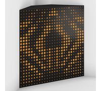 Set di 2 Trappole acustiche per bassi con tessuto vellutato per il montaggio nell’angolo del soffitto | Trattamento per studi di registrazione | 50x50x10cm | [UNIVERSE-10 Nero | Giallo]