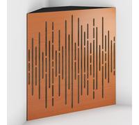 Set di 2 Trappole acustiche per bassi con tessuto vellutato per il montaggio nell’angolo del soffitto | Trattamento per studi di registrazione | 50x50x15cm | [WAVE-15 Ciliegio | Beige]