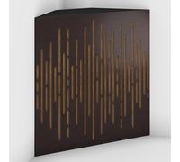 Set di 2 Trappole acustiche per bassi con tessuto vellutato per il montaggio nell’angolo del soffitto | Trattamento per studi di registrazione | 50x50x15cm | [WAVE-15 Wengé | Dorato]