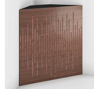 Set di 2 Trappole acustiche per bassi con tessuto vellutato per il montaggio nell’angolo del soffitto | Trattamento per studi di registrazione | 50x50x10cm | [WAVE-10 Noce | Rosa]