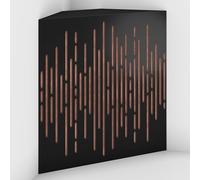 Set di 2 Trappole acustiche per bassi con tessuto vellutato per il montaggio nell’angolo del soffitto | Trattamento per studi di registrazione | 50x50x15cm | [WAVE-15 Nero | Rosa]