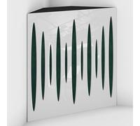 Set di 2 Trappole acustiche per bassi con tessuto vellutato per il montaggio nell’angolo del soffitto | Trattamento per studi di registrazione | 50x50x15cm | [PULSE-15 Plastica bianca | Verde]