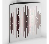 Set di 2 Trappole acustiche per bassi con tessuto vellutato per il montaggio nell’angolo del soffitto | Trattamento per studi di registrazione | 50x50x15cm | [WAVE-15 Bianco | Borgogna]