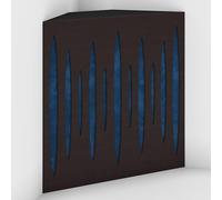 Set di 2 Trappole acustiche per bassi con tessuto vellutato per il montaggio nell’angolo del soffitto | Trattamento per studi di registrazione | 50x50x15cm | [PULSE-15 Wengé | Blu]