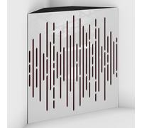 Set di 2 Trappole acustiche per bassi con tessuto vellutato per il montaggio nell’angolo del soffitto | Trattamento per studi di registrazione | 50x50x10cm | [WAVE-10 Plastica bianca | Borgogna]