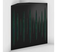 Set di 2 Trappole acustiche per bassi con tessuto vellutato per il montaggio nell’angolo del soffitto | Trattamento per studi di registrazione | 50x50x10cm | [PULSE-10 Nero | Verde]