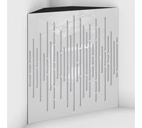 Set di 2 Trappole acustiche per bassi con tessuto vellutato per il montaggio nell’angolo del soffitto | Trattamento per studi di registrazione | 50x50x10cm | [WAVE-10 Plastica bianca | Bianco]