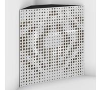 Set di 2 Trappole acustiche per bassi con tessuto vellutato per il montaggio nell’angolo del soffitto | Trattamento per studi di registrazione | 50x50x15cm | [UNIVERSE-15 Plastica bianca | Beige]