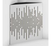 Set di 2 Trappole acustiche per bassi con tessuto vellutato per il montaggio nell’angolo del soffitto | Trattamento per studi di registrazione | 50x50x15cm | [WAVE-15 Bianco | Grigio]