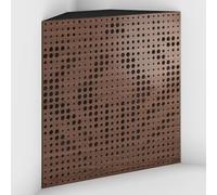 Set di 2 Trappole acustiche per bassi con tessuto vellutato per il montaggio nell’angolo del soffitto | Trattamento per studi di registrazione | 50x50x10cm | [UNIVERSE-10 Noce | Marrone]