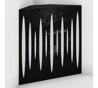 Set di 2 Trappole acustiche per bassi con tessuto vellutato per il montaggio nell’angolo del soffitto | Trattamento per studi di registrazione | 50x50x10cm | [PULSE-10 Plastica nera | Bianco]