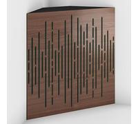 Set di 2 Trappole acustiche per bassi con tessuto vellutato per il montaggio nell’angolo del soffitto | Trattamento per studi di registrazione | 50x50x15cm | [WAVE-15 Noce | Verde]