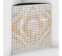 Set di 2 Trappole acustiche per bassi con tessuto vellutato per il montaggio nell’angolo del soffitto | Trattamento per studi di registrazione | 50x50x10cm | [UNIVERSE-10 Plastica bianca | Giallo]