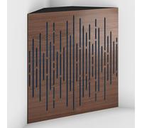 Set di 2 Trappole acustiche per bassi con tessuto vellutato per il montaggio nell’angolo del soffitto | Trattamento per studi di registrazione | 50x50x15cm | [WAVE-15 Noce | Blu]