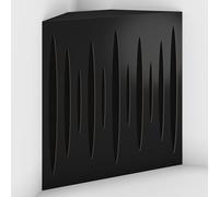 Set di 2 Trappole acustiche per bassi con tessuto vellutato per il montaggio nell’angolo del soffitto | Trattamento per studi di registrazione | 50x50x10cm | [PULSE-10 Nero | Nero]