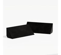 Set di 2 trappole acustiche per bassi «mini-Cinematic-bt-Horizont» in velluto | Per montaggio in angolo tra soffitto e parete | Arte fonoassorbente decorativa | 23×50×10cm | [Nero | N-TRAP-Horizont]