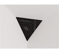Set di 2 trappole acustiche per bassi «Triangle» angolari da soffitto | Schiuma fonoassorbente e diffusiva con pannello in HDF laminato perforato | Colore: [ROUNDS | Plastica nera lucida]