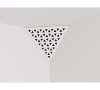 Set di 2 trappole acustiche per bassi «Triangle» angolari da soffitto | Schiuma fonoassorbente e diffusiva con pannello in HDF laminato perforato | Colore: [TRI | Bianco]