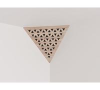 Set di 2 trappole acustiche per bassi «Triangle» angolari da soffitto | Schiuma fonoassorbente e diffusiva con pannello in HDF laminato perforato | Colore: [TRI | Sonoma]