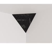 Set di 2 trappole acustiche per bassi «Triangle» angolari da soffitto | Schiuma fonoassorbente e diffusiva con pannello in HDF laminato perforato | Colore: [TRI | Plastica nera lucida]