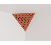 Set di 2 trappole acustiche per bassi «Triangle» angolari da soffitto | Schiuma fonoassorbente e diffusiva con pannello in HDF laminato perforato | Colore: [TRI | Ciliegio]