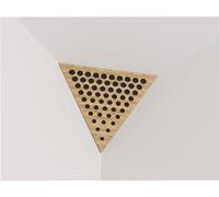 Set di 2 trappole acustiche per bassi «Triangle» angolari da soffitto | Schiuma fonoassorbente e diffusiva con pannello in HDF laminato perforato | Colore: [ROUNDS | Rovere]