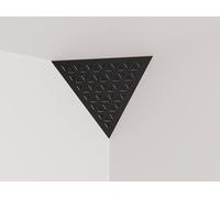 Set di 2 trappole acustiche per bassi «Triangle» angolari da soffitto | Schiuma fonoassorbente e diffusiva con pannello in HDF laminato perforato | Colore: [TRI | Nero]