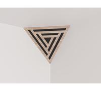 Set di 2 trappole acustiche per bassi «Triangle» angolari da soffitto | Schiuma fonoassorbente e diffusiva con pannello in HDF laminato perforato | Colore: [SCIFI | Sonoma]