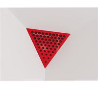 Set di 2 trappole acustiche per bassi «Triangle» angolari da soffitto | Schiuma fonoassorbente e diffusiva con pannello in HDF laminato perforato | Colore: [ROUNDS | Plastica rossa lucida]