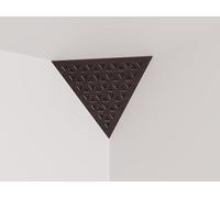 Set di 2 trappole acustiche per bassi «Triangle» angolari da soffitto | Schiuma fonoassorbente e diffusiva con pannello in HDF laminato perforato | Colore: [TRI | Wengé]