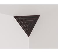 Set di 2 trappole acustiche per bassi «Triangle» angolari da soffitto | Schiuma fonoassorbente e diffusiva con pannello in HDF laminato perforato | Colore: [SCIFI | Wengé]
