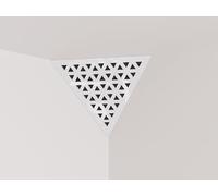 Set di 2 trappole acustiche per bassi «Triangle» angolari da soffitto | Schiuma fonoassorbente e diffusiva con pannello in HDF laminato perforato | Colore: [TRI | Plastica bianca lucida]