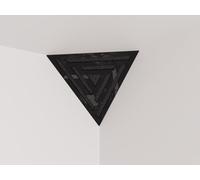 Set di 2 trappole acustiche per bassi «Triangle» angolari da soffitto | Schiuma fonoassorbente e diffusiva con pannello in HDF laminato perforato | Colore: [SCIFI | Plastica nera lucida]