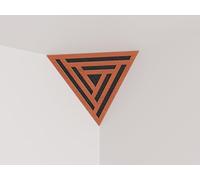Set di 2 trappole acustiche per bassi «Triangle» angolari da soffitto | Schiuma fonoassorbente e diffusiva con pannello in HDF laminato perforato | Colore: [SCIFI | Ciliegio]