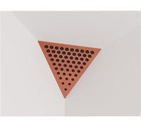 Set di 2 trappole acustiche per bassi «Triangle» angolari da soffitto | Schiuma fonoassorbente e diffusiva con pannello in HDF laminato perforato | Colore: [ROUNDS | Ciliegio]