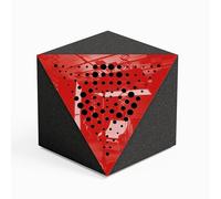 Set di 2 trappole acustiche per bassi «TRICUB» cubiche da soffitto | Schiuma fonoassorbente e diffusiva con pannello in HDF laminato perforato | Colore: [TRICUB-WILDS | Plastica rossa]