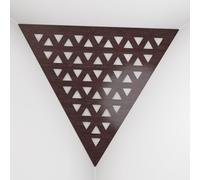 Set di 2 Trappole per bassi angolari per soffitto “Triangle-F” in schiuma acustica piramidale con piastra HDF laminata perforata triangolare e tessuto vellutato | [TRI - Wengé | Bianco]