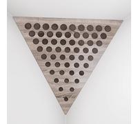 Set di 2 Trappole per bassi angolari per soffitto “Triangle-F” in schiuma acustica piramidale con piastra HDF laminata perforata triangolare e tessuto vellutato | [ROUNDS - Sonoma | Marrone]