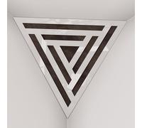 Set di 2 Trappole per bassi angolari per soffitto “Triangle-F” in schiuma acustica piramidale con piastra HDF laminata perforata triangolare e tessuto vellutato | [SCIFI - Plastica bianca | Marrone]