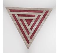 Set di 2 Trappole per bassi angolari per soffitto “Triangle-F” in schiuma acustica piramidale con piastra HDF laminata perforata triangolare e tessuto vellutato | [SCIFI - Sonoma | Borgogna]