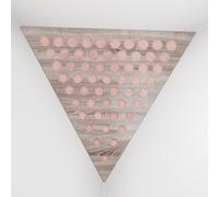 Set di 2 Trappole per bassi angolari per soffitto “Triangle-F” in schiuma acustica piramidale con piastra HDF laminata perforata triangolare e tessuto vellutato | [ROUNDS - Sonoma | Rosa]