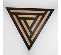 Set di 2 Trappole per bassi angolari per soffitto “Triangle-F” in schiuma acustica piramidale con piastra HDF laminata perforata triangolare e tessuto vellutato | [SCIFI - Nero | Dorato]