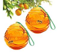 Set di 2 trappole per calabroni da esterno riutilizzabili, esche per mosche della frutta, design a forma di alveare per l'uso nel frutteto