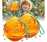 Set di 2 trappole per vespe a energia solare, per esterni, a vite a 360°, adatte agli animali, per la vespa a LED, per la casa, il giardino e gli esterni (A)