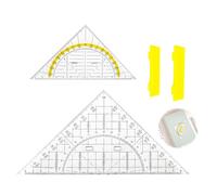 Set di 2 Triangolo Geometria, Grande Geometria Triangolare Con Manico Geo Triangle Con Trasportatore di Aggoli Manico per ei Disegno Tecnico e Matematica e ei Arte