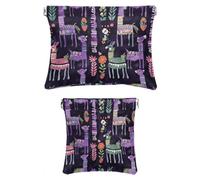 Set di 2 trousse in finta pelle, piccola borsa per il trucco per borsa, mini borse portatili per cosmetici da donna, borsa multifunzionale per riporre schegge, adorabile animale dei cartoni animati,